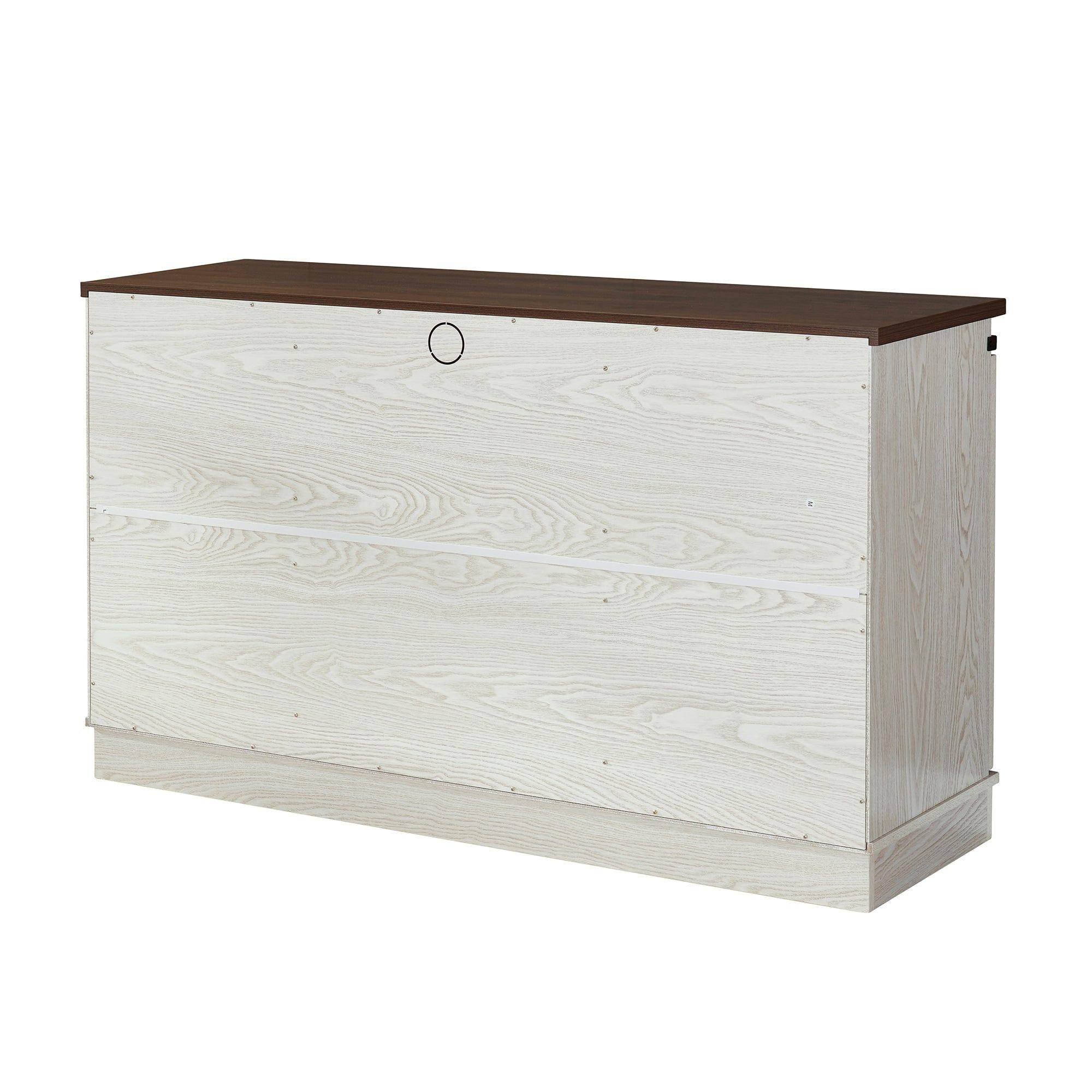 Shop Buffet Sideboard/TV Stand / Storage Cabinet with 2 Sliding Barn Doors, Walnut+White Wash Mademoiselle Home Decor