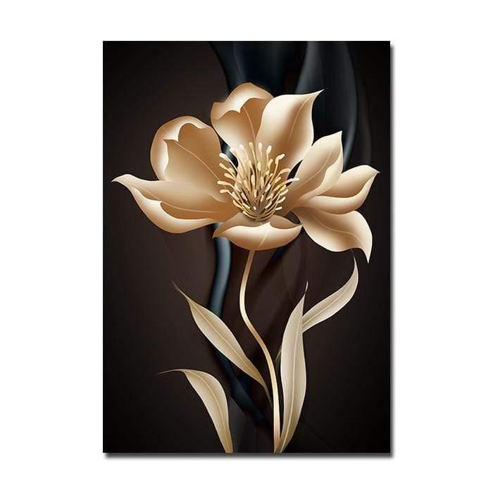 Shop 0 10x15cm No Frame / B Golden Black Flower Poster Light Luxury Abstract Wall Art Canvas Print Modern Painting Wall Pictures for Living Room Home Decor Mademoiselle Home Decor
