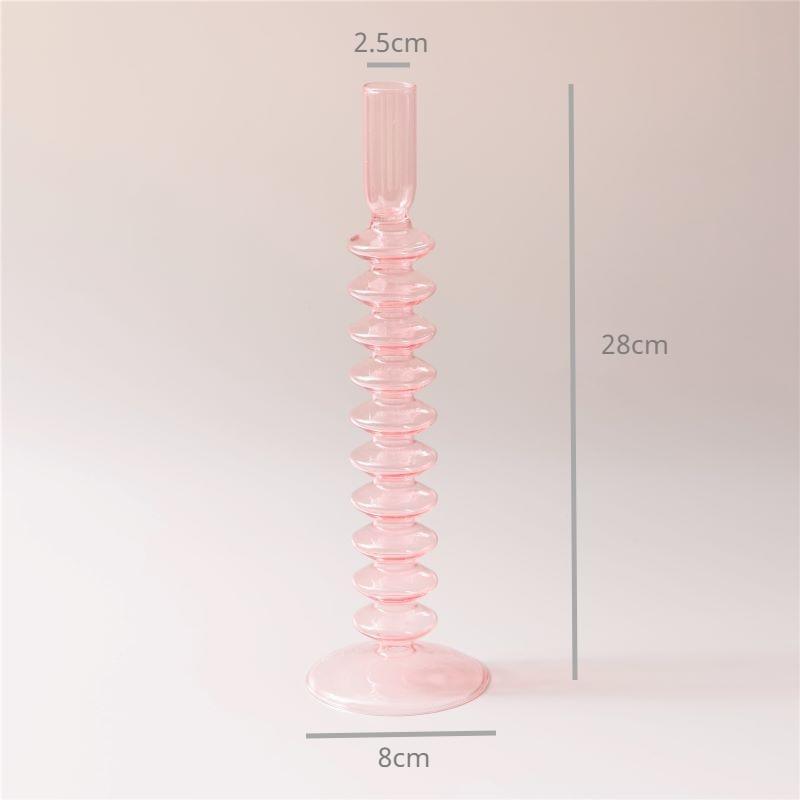 Shop 0 Pink string Pink Glass Candle Holder Taper Candlesticks Holder Wedding Table Centerpieces Nordic Home Decoration Mademoiselle Home Decor