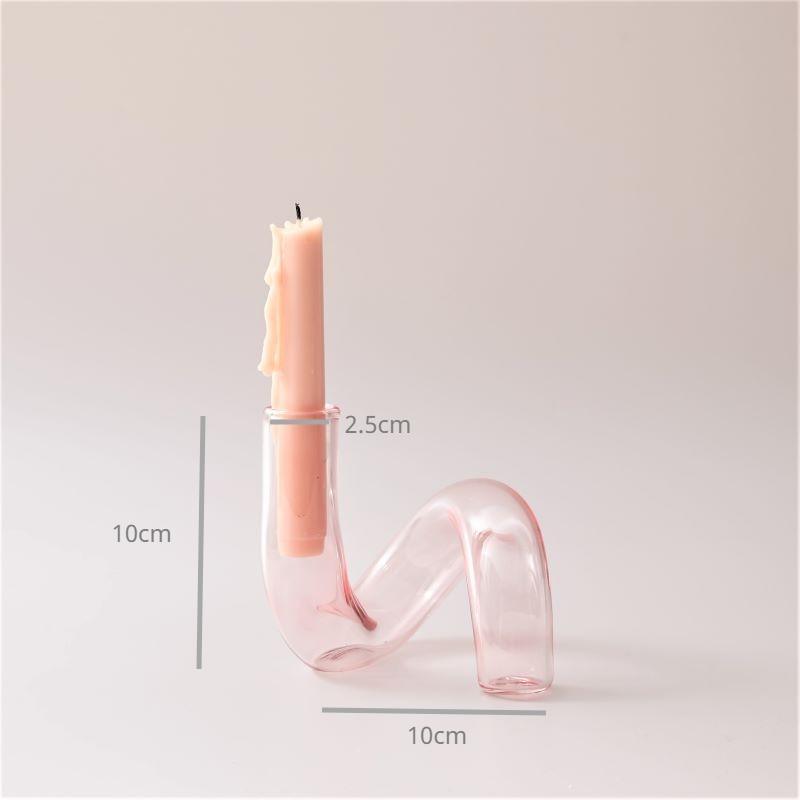 Shop 0 Pink twist Pink Glass Candle Holder Taper Candlesticks Holder Wedding Table Centerpieces Nordic Home Decoration Mademoiselle Home Decor
