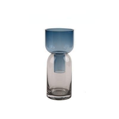 Shop 0 Slim Blue Two Ways Flower Vase Home Decor Living Room Decoration Glass Vase Christmas Gift Plant Pots Nordic Vases Succulent Planter Mademoiselle Home Decor