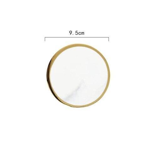 Shop 0 A1 Marble Grain Coasters Ceramics Cup Pad Coffee Tea Mat Round Black Drink Coasters Porcelain Cup Stand Place Mats 1pc Mademoiselle Home Decor