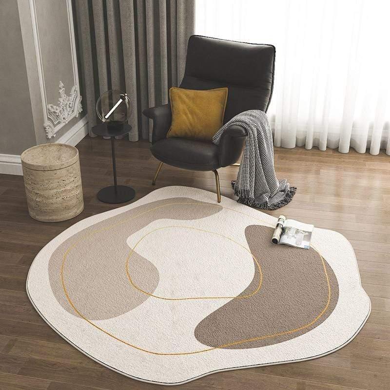 Shop 0 Large Round Carpet Living Room Sofa Big Carpet Brief Style Irregular Shape Plush Rug Dirt Resistant Bedroom Floor Soft Mat Mademoiselle Home Decor