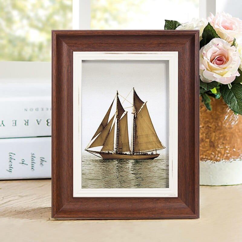 Shop 0 zuojiuzong / 5 inch-8.8x12.7cm 11 Colors American Style Retro Photo Frame For Wedding Gift DIY Desktop Art Decor Picture Frames 5-10Inch Classical Photo Frame Mademoiselle Home Decor