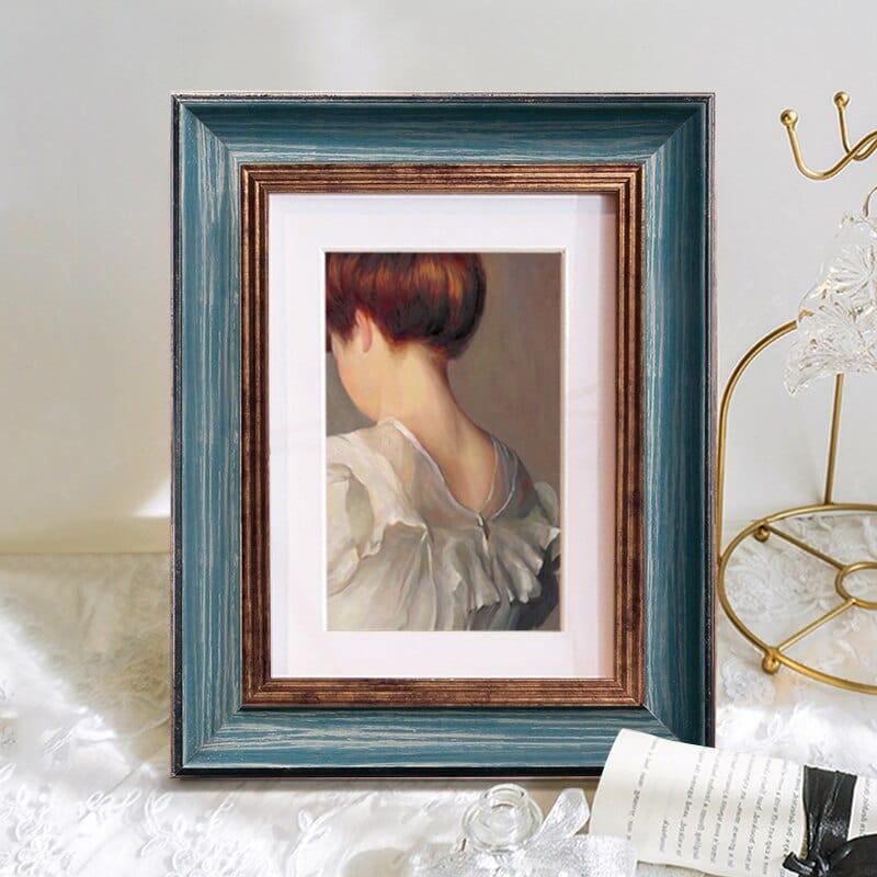 Shop 0 zuojiushenlan / 5 inch-8.8x12.7cm 11 Colors American Style Retro Photo Frame For Wedding Gift DIY Desktop Art Decor Picture Frames 5-10Inch Classical Photo Frame Mademoiselle Home Decor