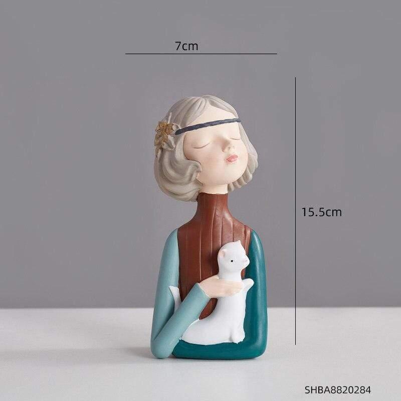 Shop 200044142 Girl in Brown - Small Jasmin Sculpture Mademoiselle Home Decor