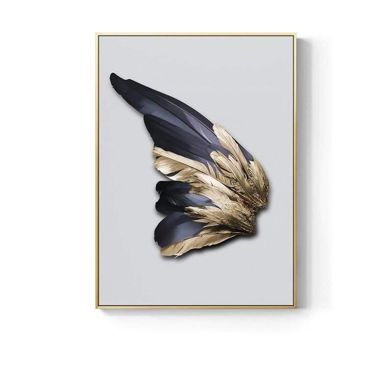 Shop 0 10x15cm No Frame / Photo Color2 Nordic Abstract Golden Feather Poster and Print Wing Canvas Pictures Luxury Wall Art Interior Paintings for Home Loft Decoration Mademoiselle Home Decor