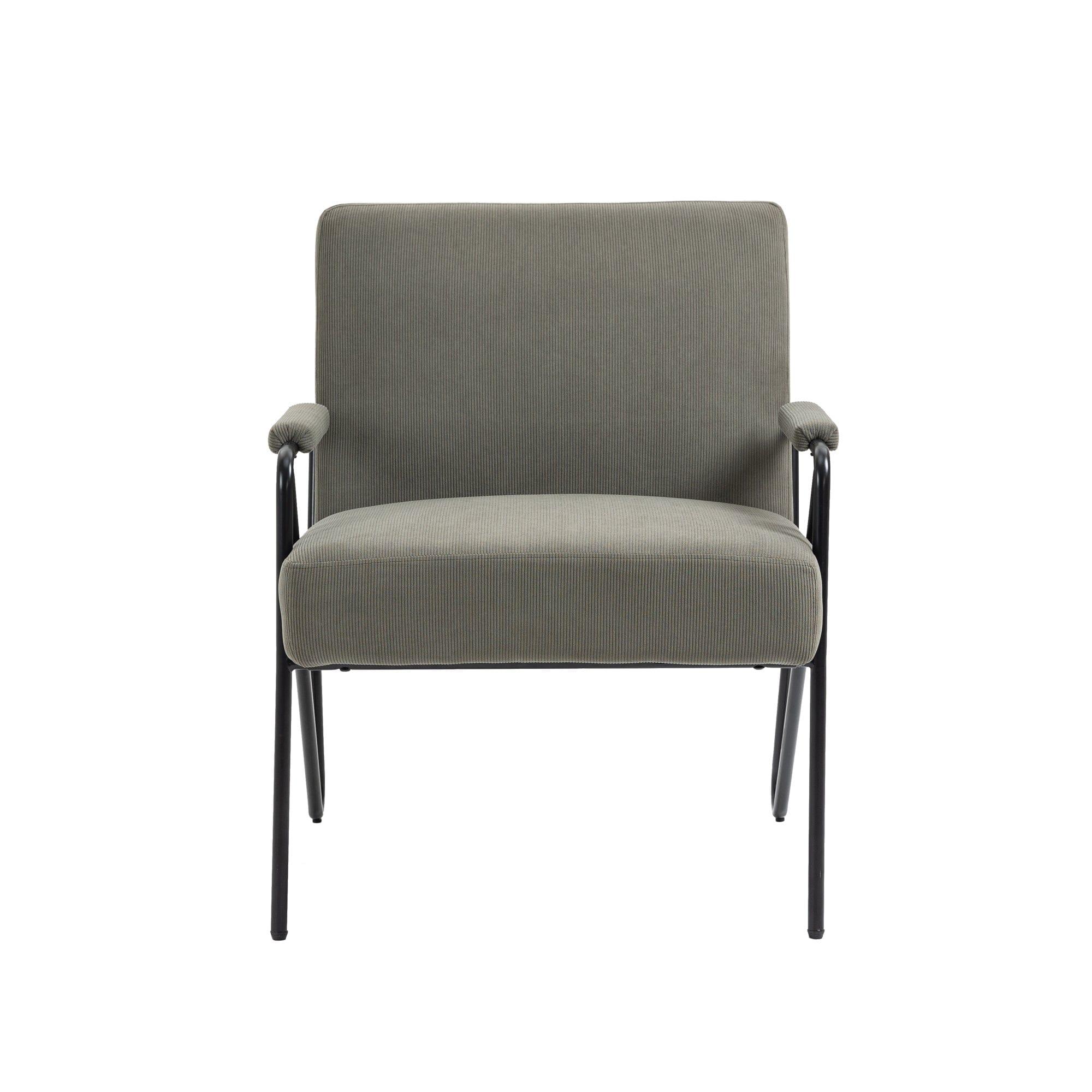 Shop Mid-Century Accent Chair with Upholstered Cushion and Metal Frame Comfy Arm Chair for Living Room Bedroom Office, Lime Green Mademoiselle Home Decor