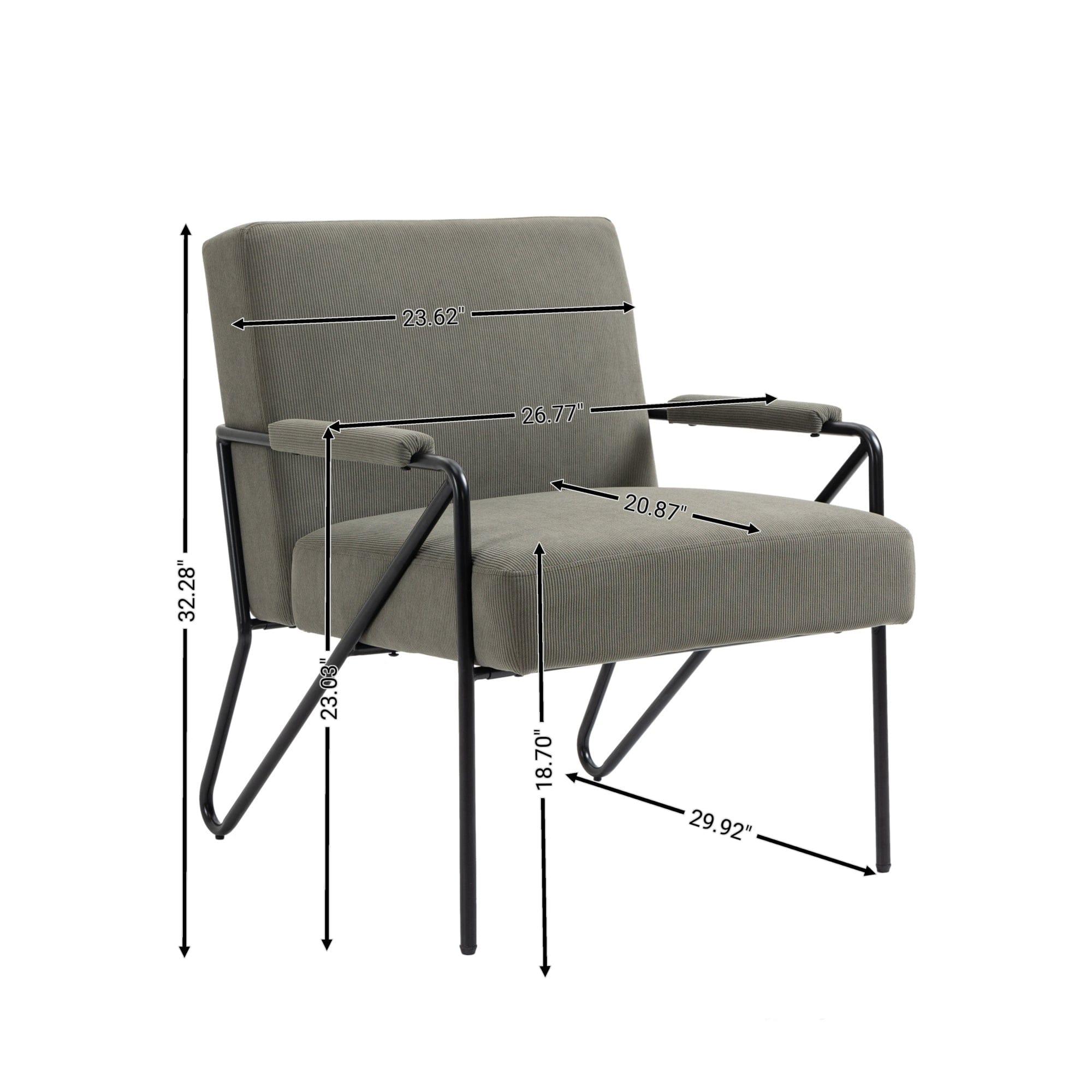 Shop Mid-Century Accent Chair with Upholstered Cushion and Metal Frame Comfy Arm Chair for Living Room Bedroom Office, Lime Green Mademoiselle Home Decor