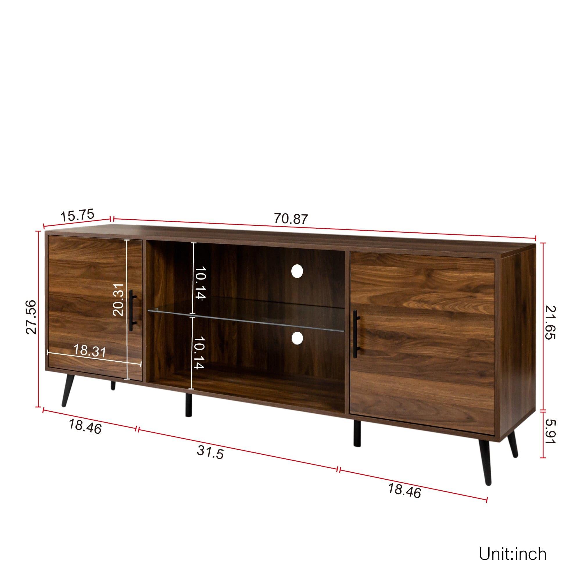 Shop TV Stand Mid-Century Wood Modern Entertainment Center Adjustable Storage Cabinet TV Console for Living Room Mademoiselle Home Decor