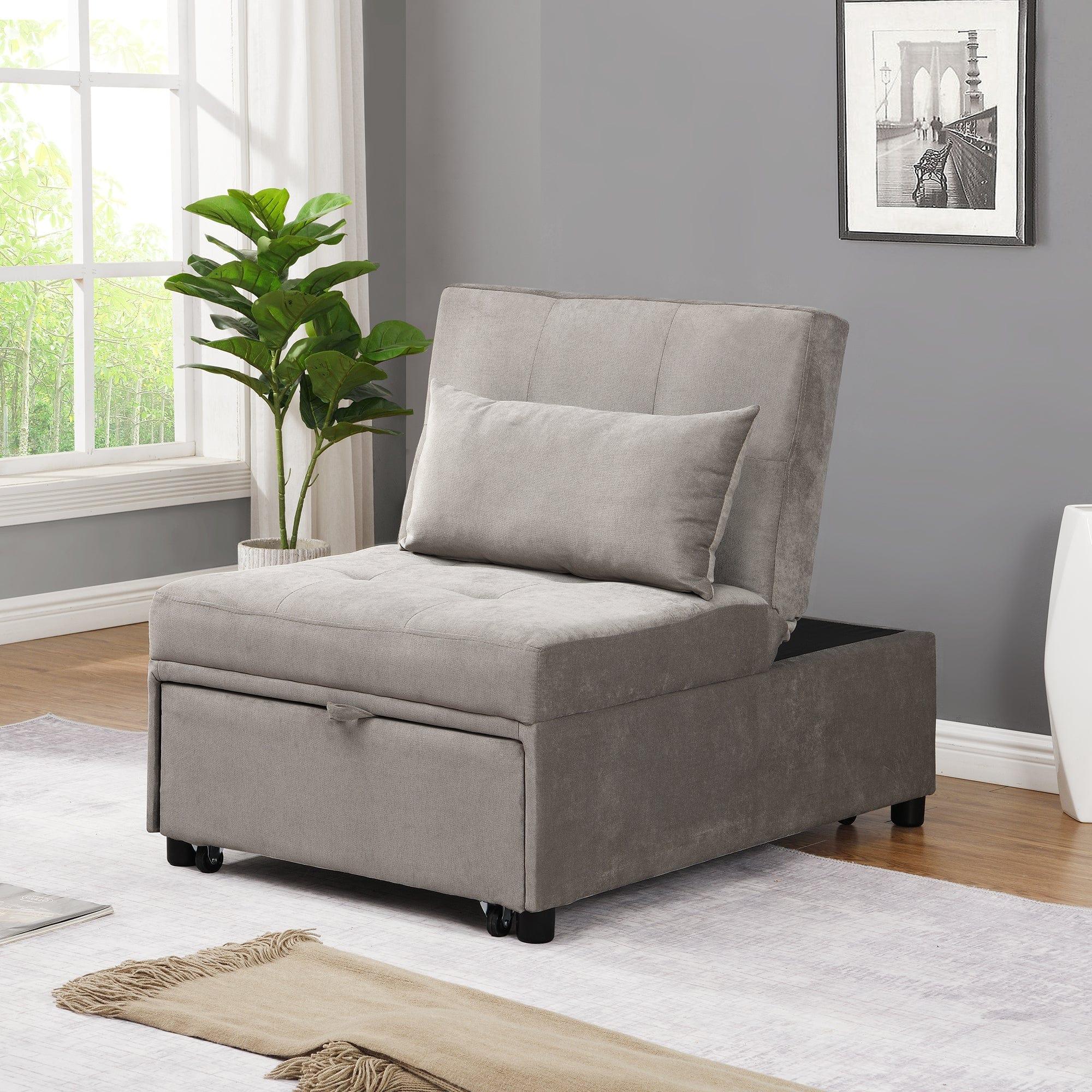 Shop Folding Ottoman Sofa Bed(Gray) Mademoiselle Home Decor