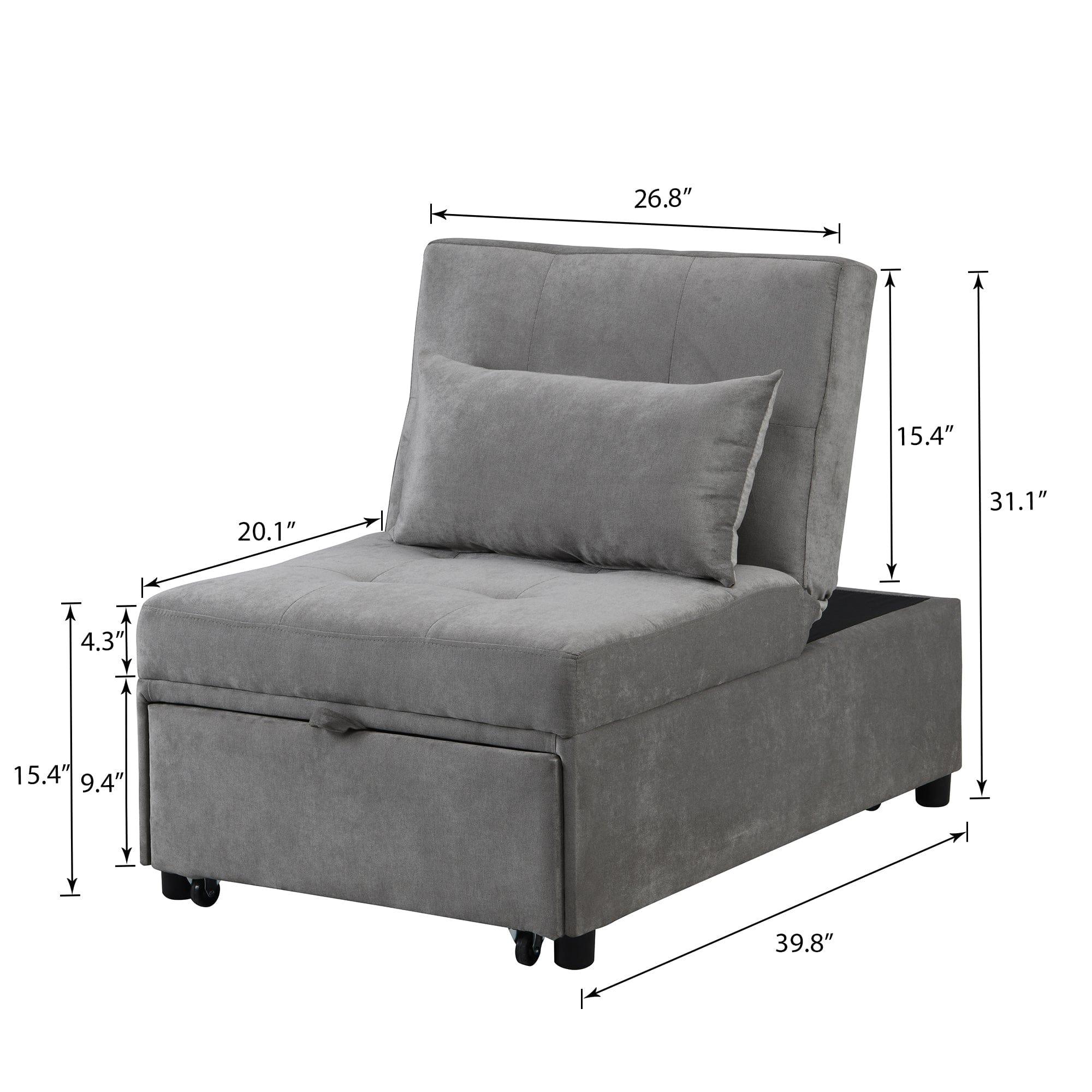 Shop Folding Ottoman Sofa Bed(Gray) Mademoiselle Home Decor