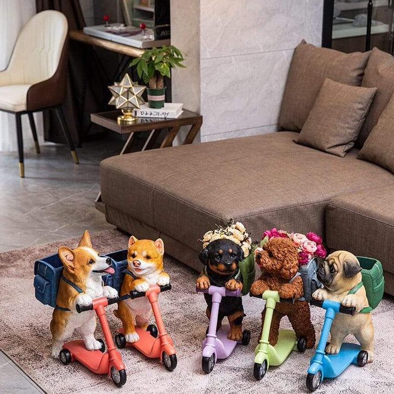 Shop 0 Home Decor Sculpture Scooter Dog Large Size Art Animal Statues Figurine Room Decoration Resin Statue Ornamentgift Holiday Gift Mademoiselle Home Decor