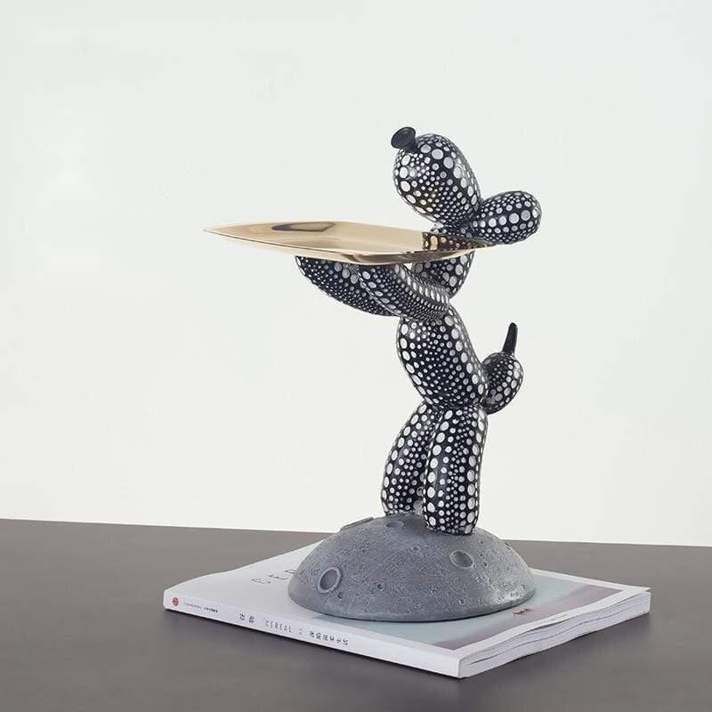 Shop 0 Black / 32x27x13cm Yayoi Kusama Polka Dot Art Crafts Balloon Dog Sculpture Storage Tray Sculpture Plate Nordic Creative Home Decor Christmas Gift Mademoiselle Home Decor