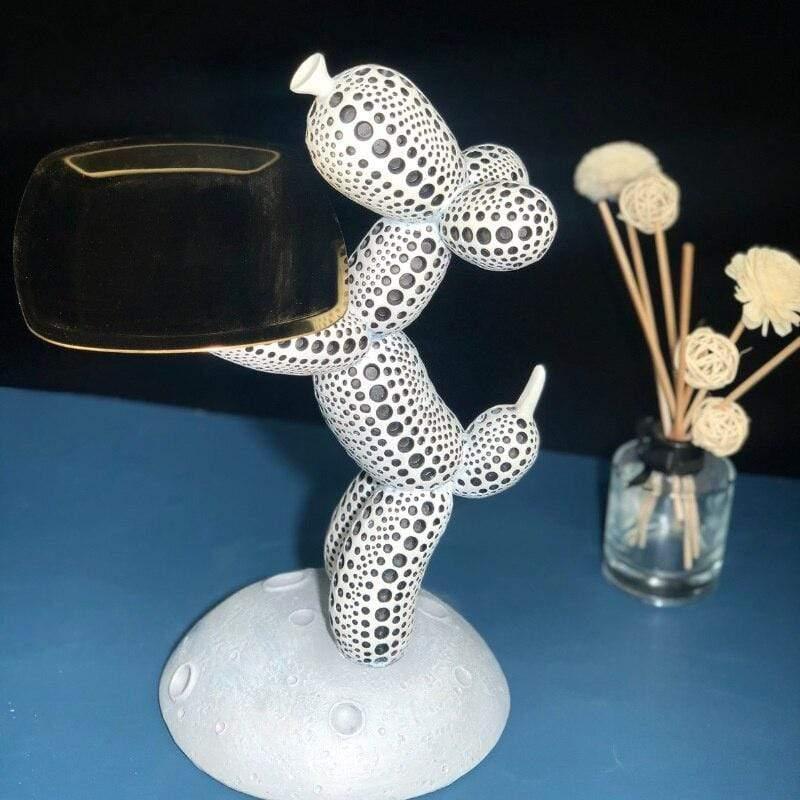 Shop 0 White / 32x27x13cm Yayoi Kusama Polka Dot Art Crafts Balloon Dog Sculpture Storage Tray Sculpture Plate Nordic Creative Home Decor Christmas Gift Mademoiselle Home Decor