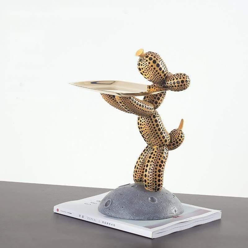 Shop 0 Yellow / 32x27x13cm Yayoi Kusama Polka Dot Art Crafts Balloon Dog Sculpture Storage Tray Sculpture Plate Nordic Creative Home Decor Christmas Gift Mademoiselle Home Decor