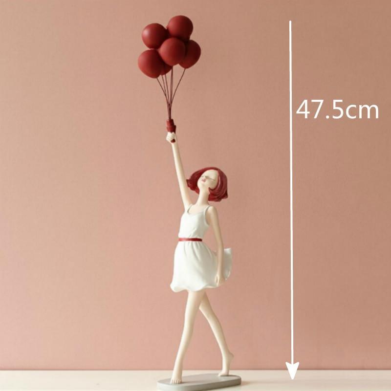Shop 200042147 Girl with balloon - White Kiko Sculpture Mademoiselle Home Decor