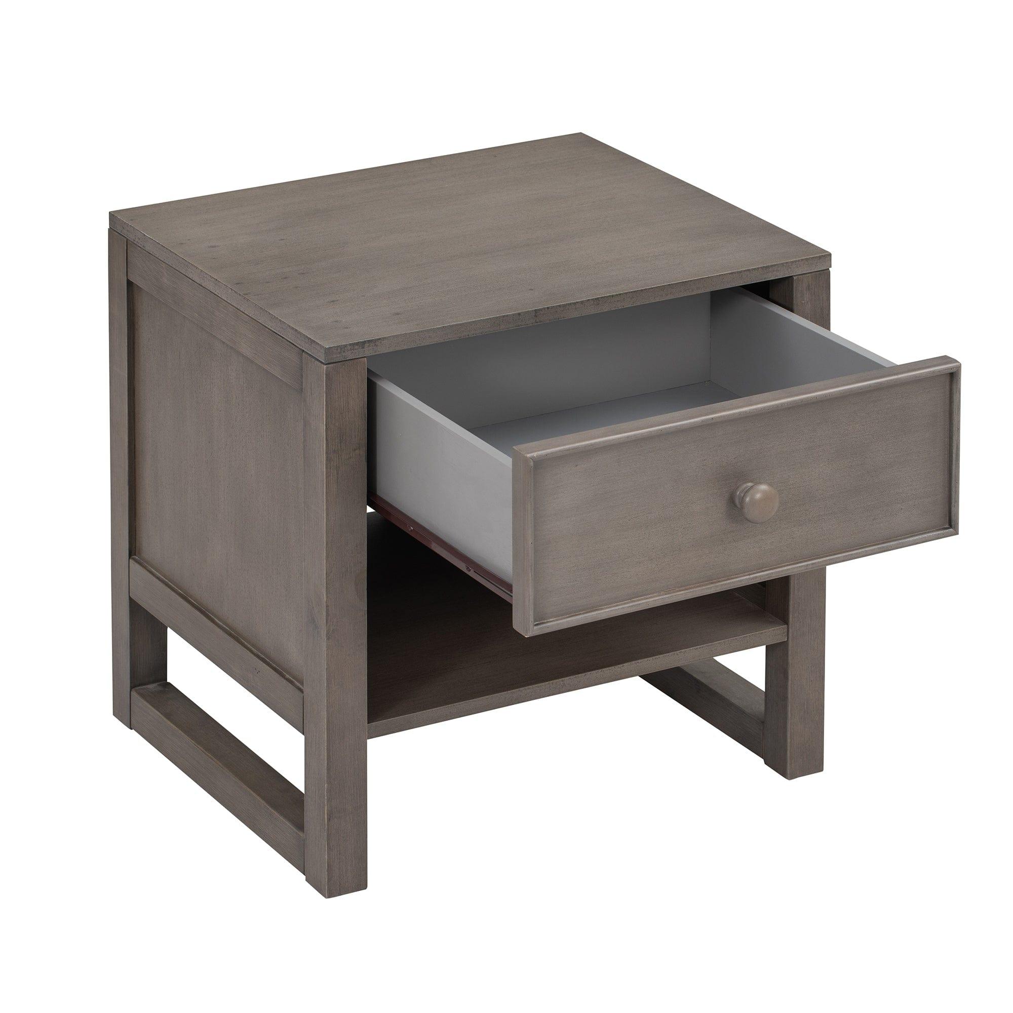 Shop Wooden Nightstand with a Drawer and an Open Storage,End Table for Bedroom,Anitque Gray Mademoiselle Home Decor
