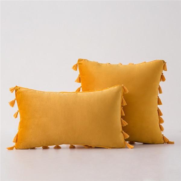 Shop 40507 1 piece 45x45cm / dark yellow Kyra Cushion Cover Mademoiselle Home Decor