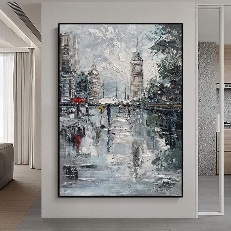 Shop 0 Knife Landscaple Oil Painting Northern Europe Light Luxury Style Decorative City Palette Knife Oil Painting Art Paintings Mademoiselle Home Decor