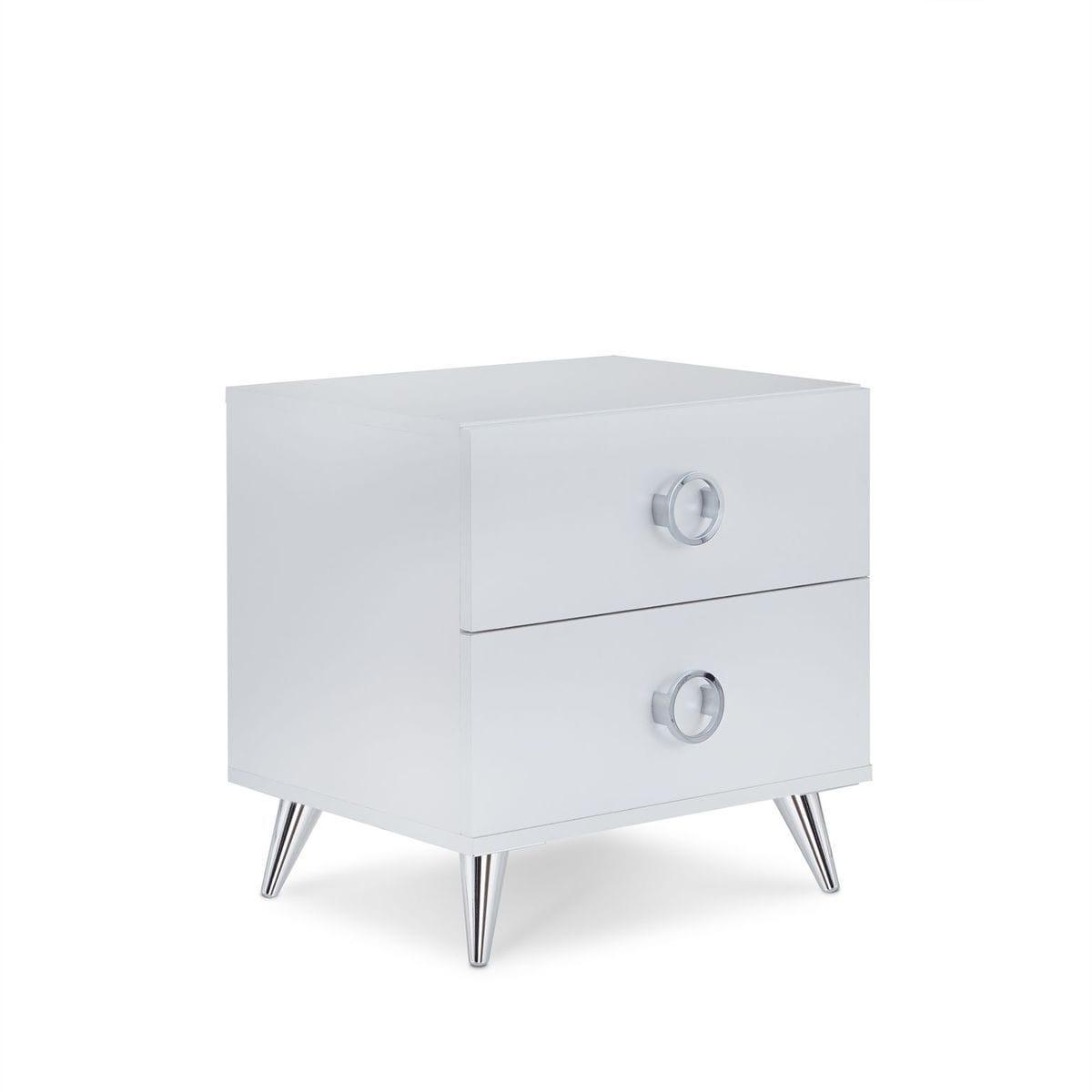 Shop ACME Elms Night Table, White 97334 Mademoiselle Home Decor