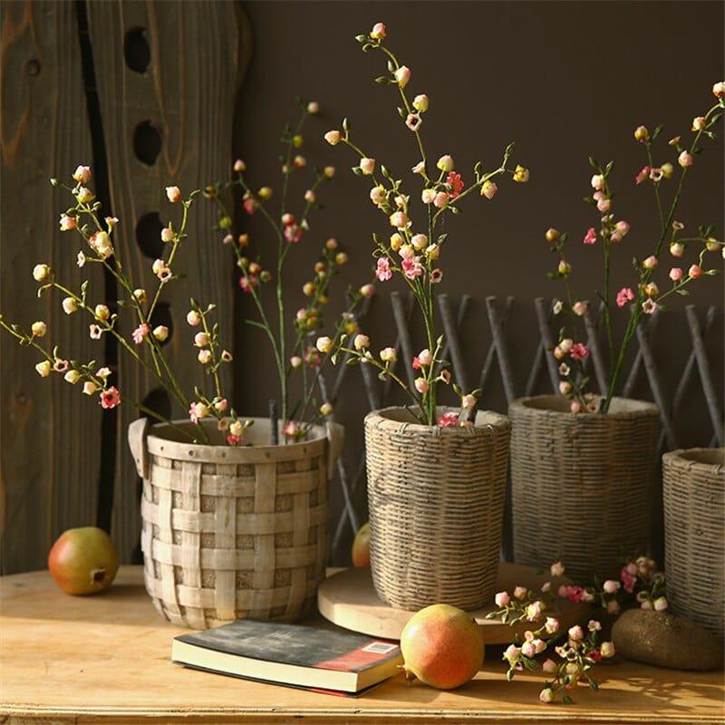 Shop 0 New Artificial peach blossom bud branch mini Flowers silk flores artificiales for home party Wedding decoration gifts for women Mademoiselle Home Decor