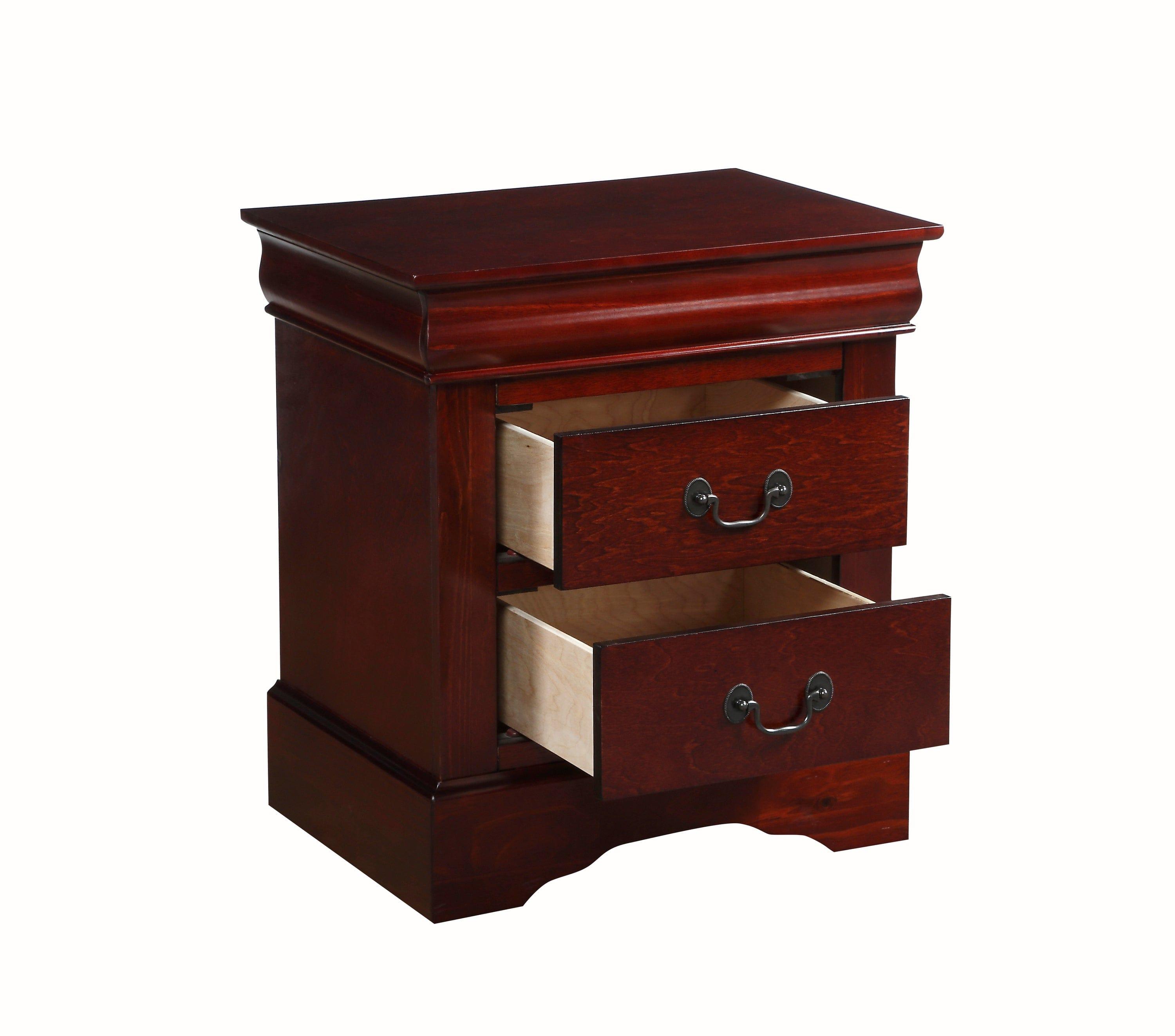 Shop ACME Louis Philippe III Nightstand in Cherry 19523 Mademoiselle Home Decor