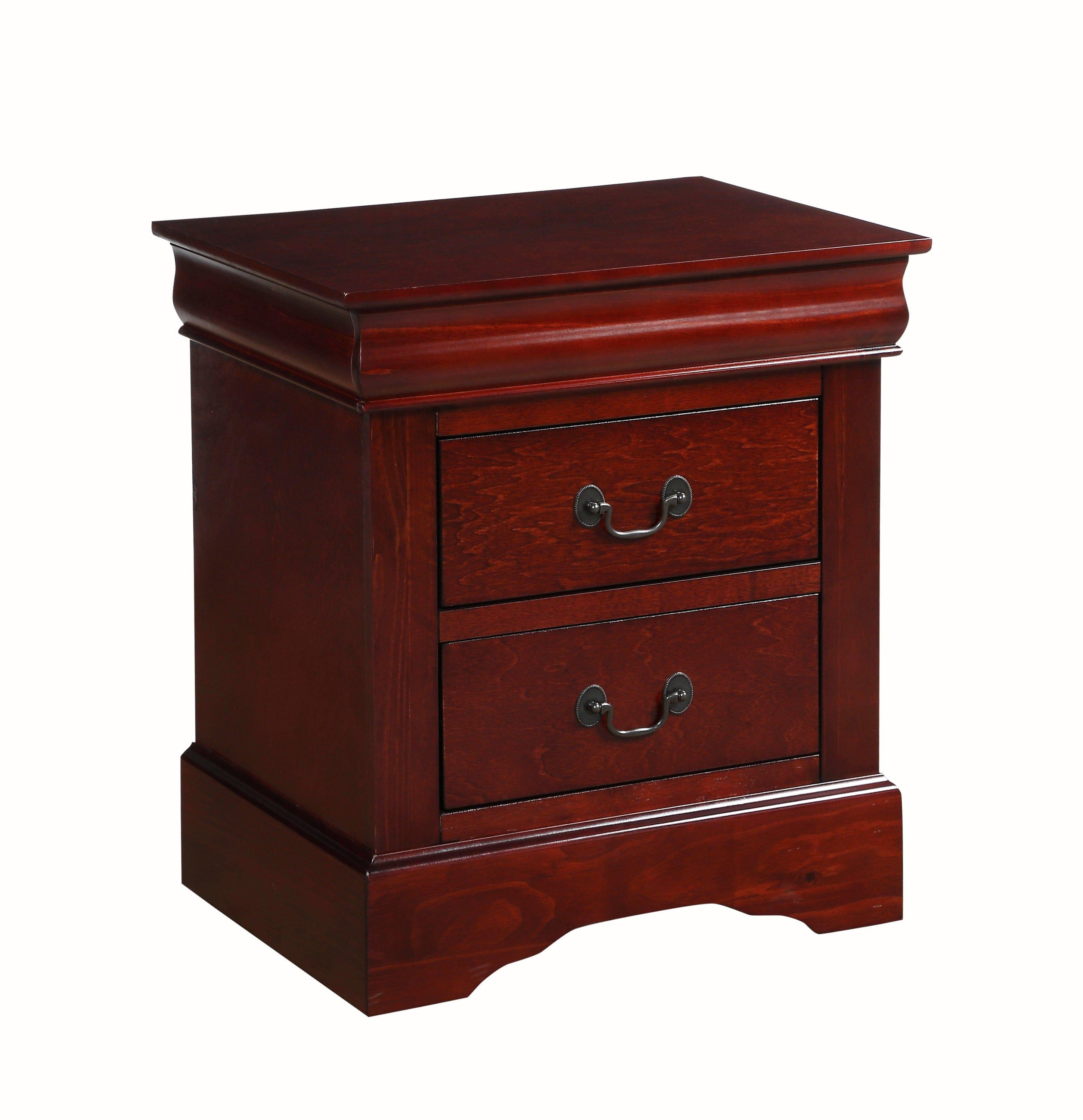 Shop ACME Louis Philippe III Nightstand in Cherry 19523 Mademoiselle Home Decor