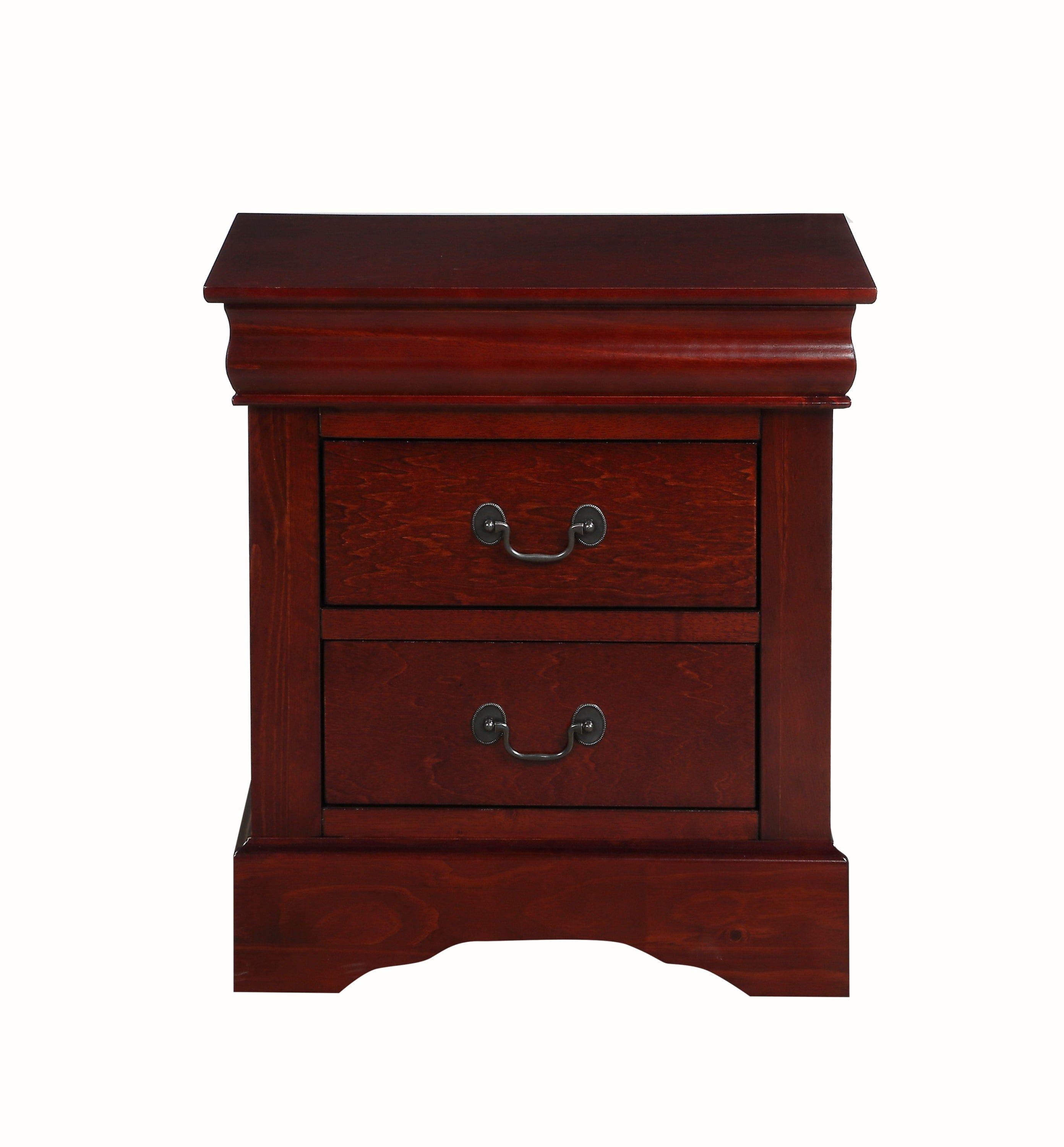 Shop ACME Louis Philippe III Nightstand in Cherry 19523 Mademoiselle Home Decor