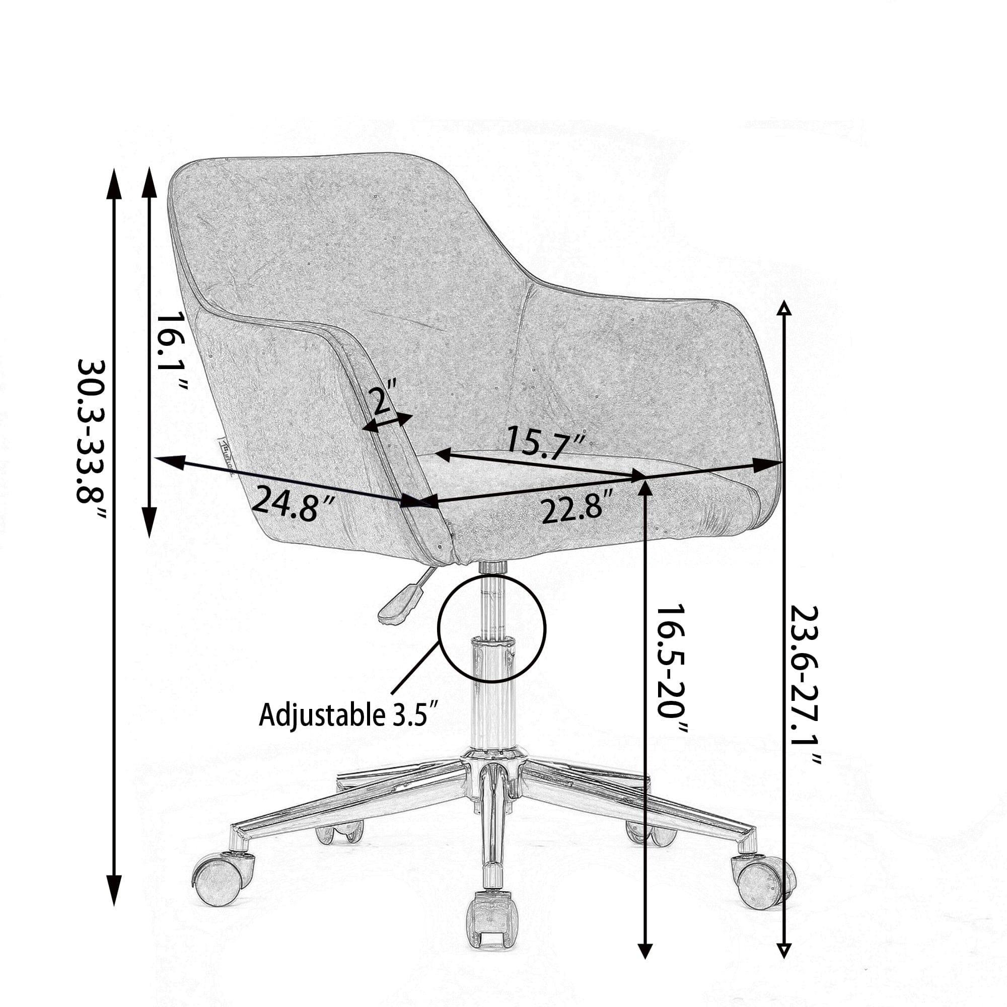 Shop Modern Velvet Fabric Material Adjustable Height 360 revolving Home Office Chair with Gold Metal Legs and Universal Wheels for Indoor,Ivory White Mademoiselle Home Decor
