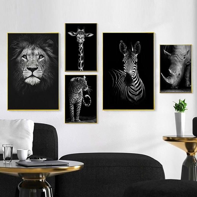 Shop 0 Animal Realist Black White Print Nordic Canvas Painting Poster Home Decor Wall Print Giraffe Elephant Zebra Living Room Bedroom Mademoiselle Home Decor