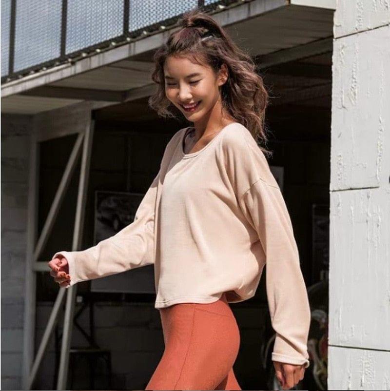 Shop 0 2022 New Sports T-shirt Yoga Women's Vest Running Dance Quick-drying Long Sleeve Fitness Halter Top Female Blouse Gym Clothing Mademoiselle Home Decor