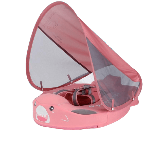 Shop 200002073 Pink Shark with Canopy & Tail Mambo™ Baby Airless Float Ring With UPF50+ Canopy (2022 Deluxe Edition Swim-Trainer) Mademoiselle Home Decor