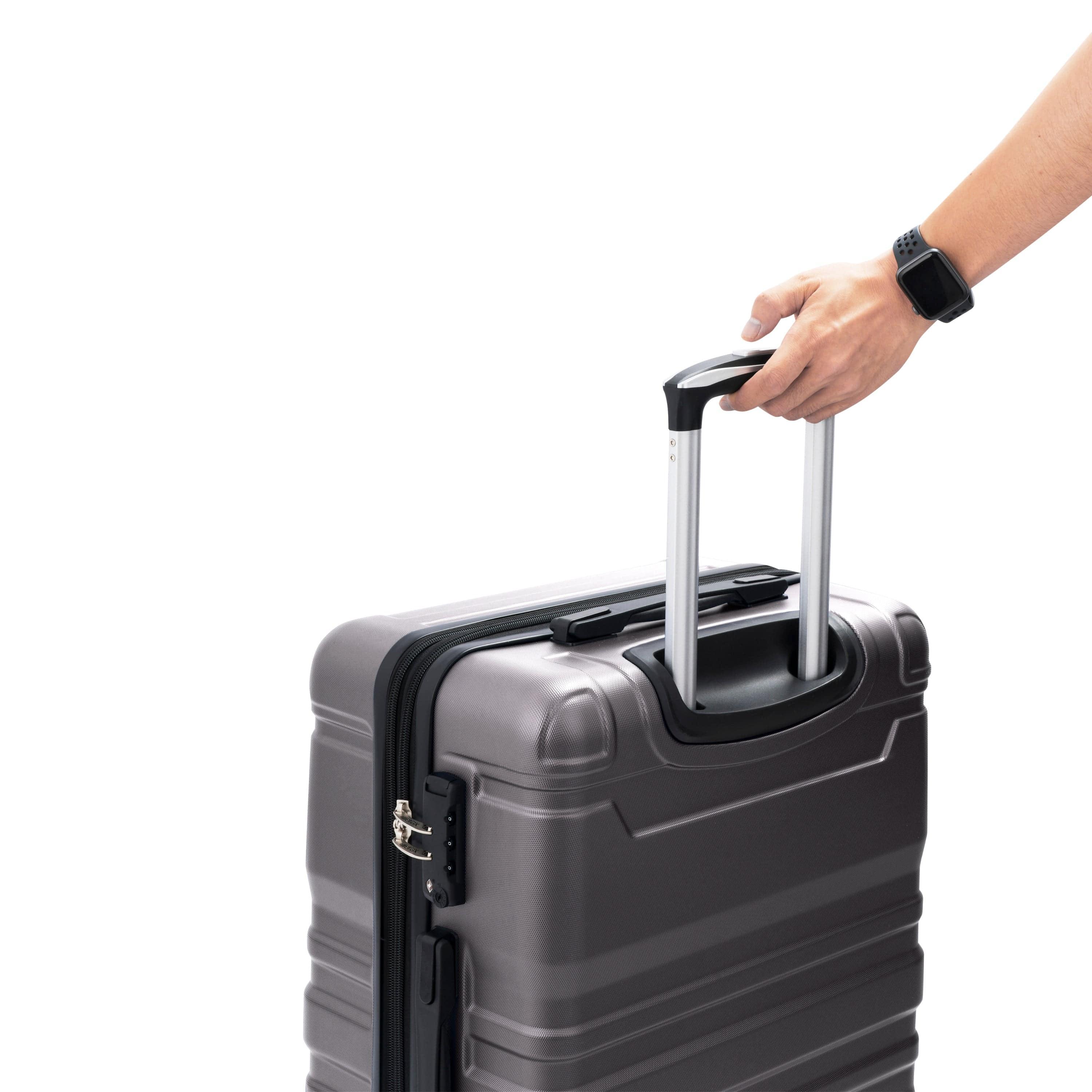 Shop Marcia Black Expandable Luggage Set Mademoiselle Home Decor
