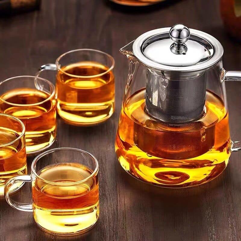 Shop 0 HMLOVE Heat Resistant Glass Teapot With Stainless Steel Tea Strainer Infuser Flower Kettle Kung Fu Teawear Set Puer Oolong Pot Mademoiselle Home Decor
