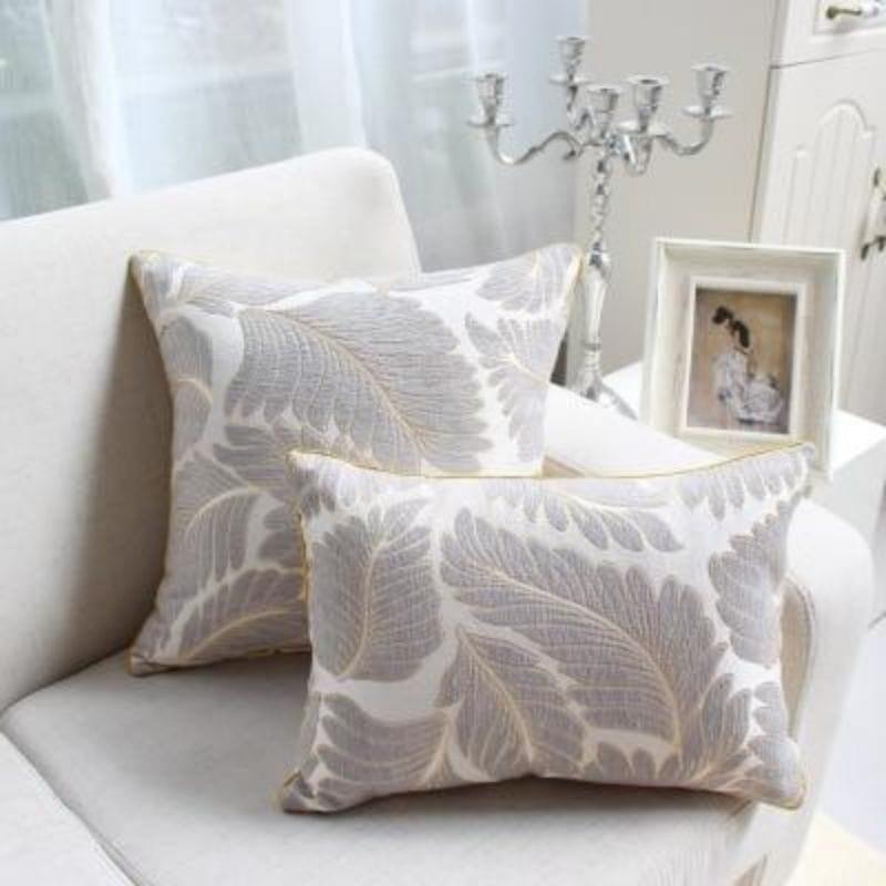 Shop 0 Gray leaves / 45X45cm Cusion Marin Cushion Cover Mademoiselle Home Decor