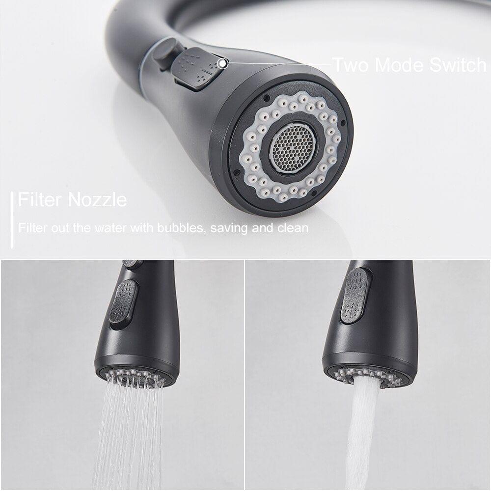 Shop 0 Free Shipping Black Pull Out Kitchen Sink Faucet Deck Mounted Stream Sprayer Kitchen Mixer Tap Bathroom Kitchen Hot Cold Tap Mademoiselle Home Decor