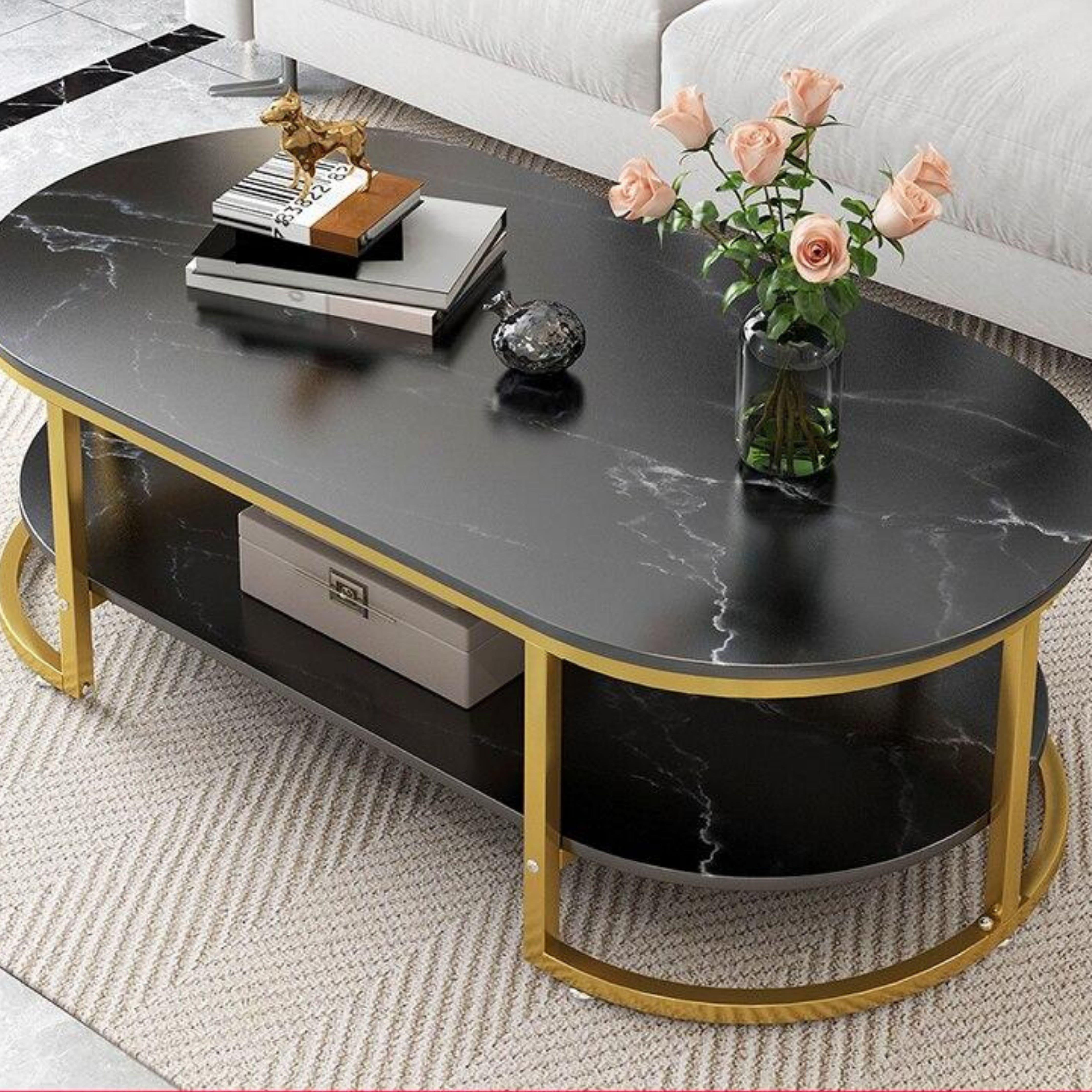 Shop 0 Double black Marley Table Mademoiselle Home Decor