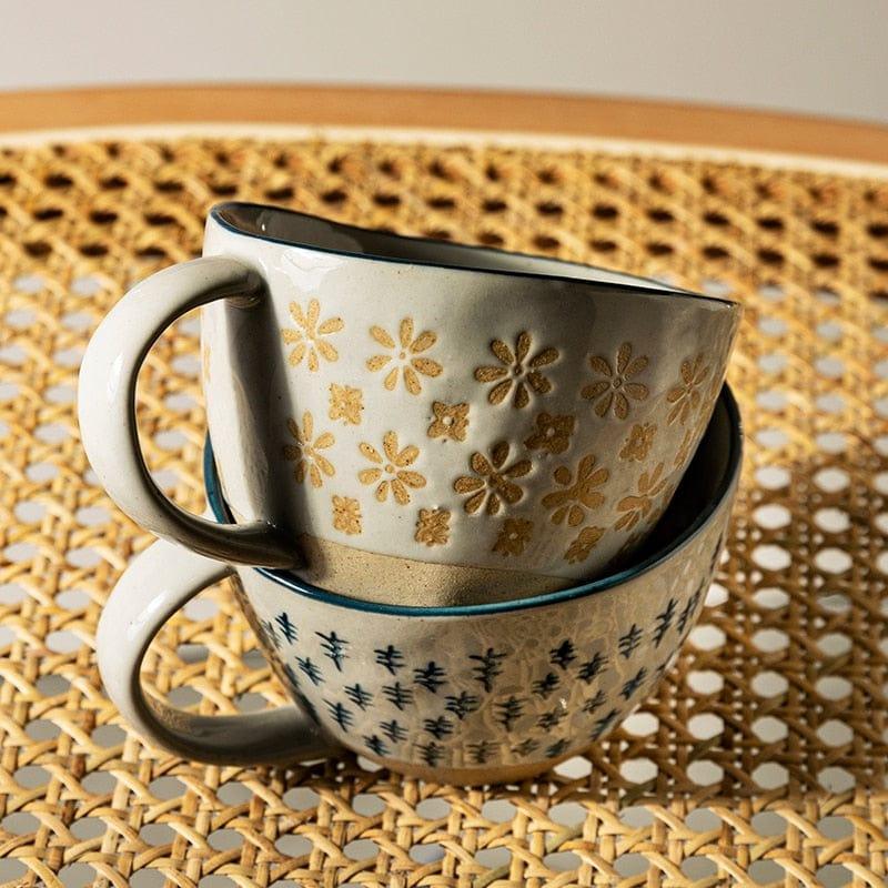 Shop 0 310ml Japanese Vintage Ceramic Mug Handgrip Cup For Breakfast Milk Oatmeal Coffee Heat Resistant Office Home Drinkware Tool Mademoiselle Home Decor