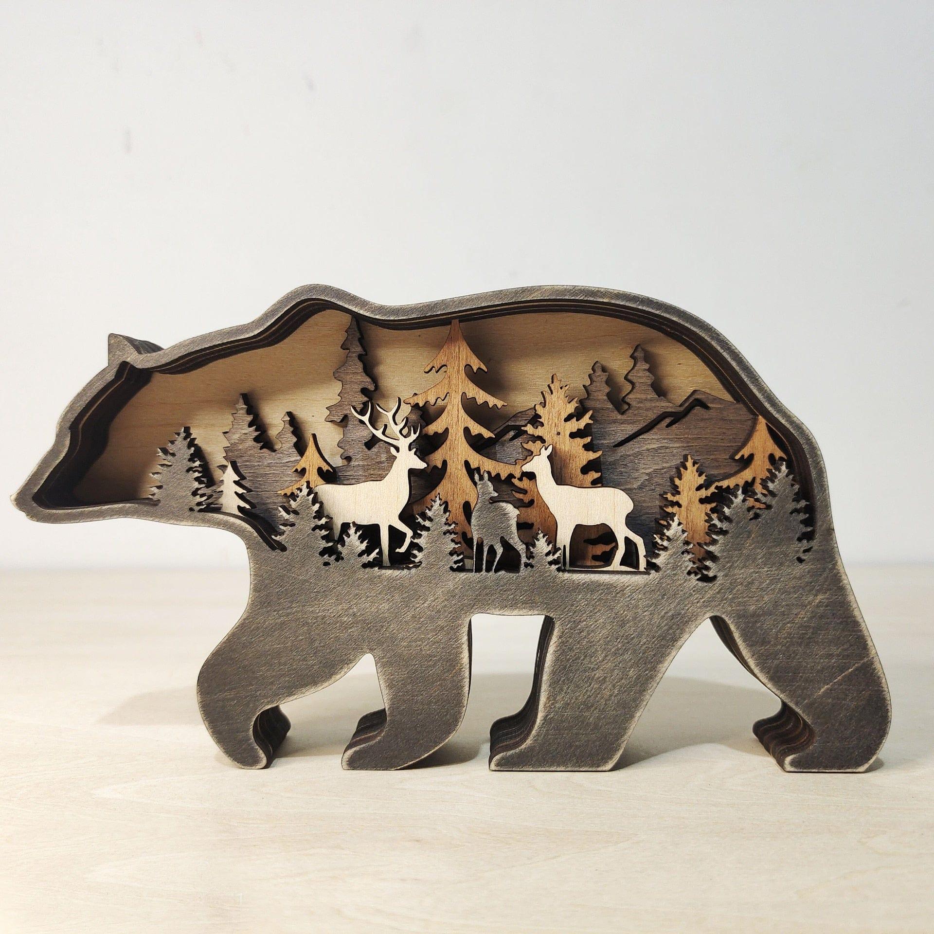 Shop 0 2021 Animal Bears Craft Figurine Desktop Table Ornament Carving Deer Model Creative Home Office Decoration Sculpture Mademoiselle Home Decor