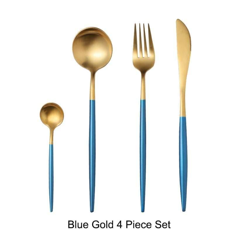 Shop 100003310 Blue Gold Masette Cutlery Stet Mademoiselle Home Decor
