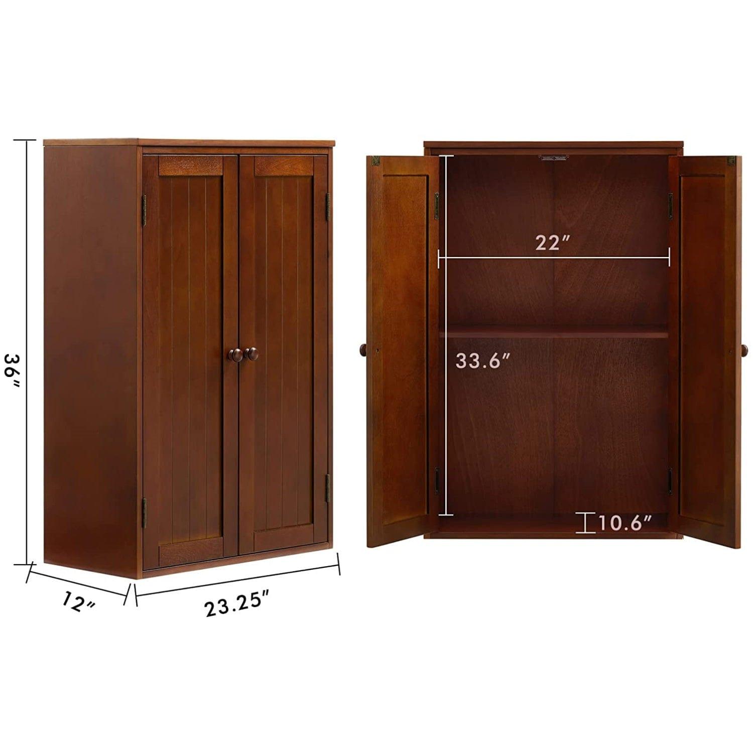 Shop Wall Storage Cabinet with Double Doors and Adjustable Shelf Mademoiselle Home Decor