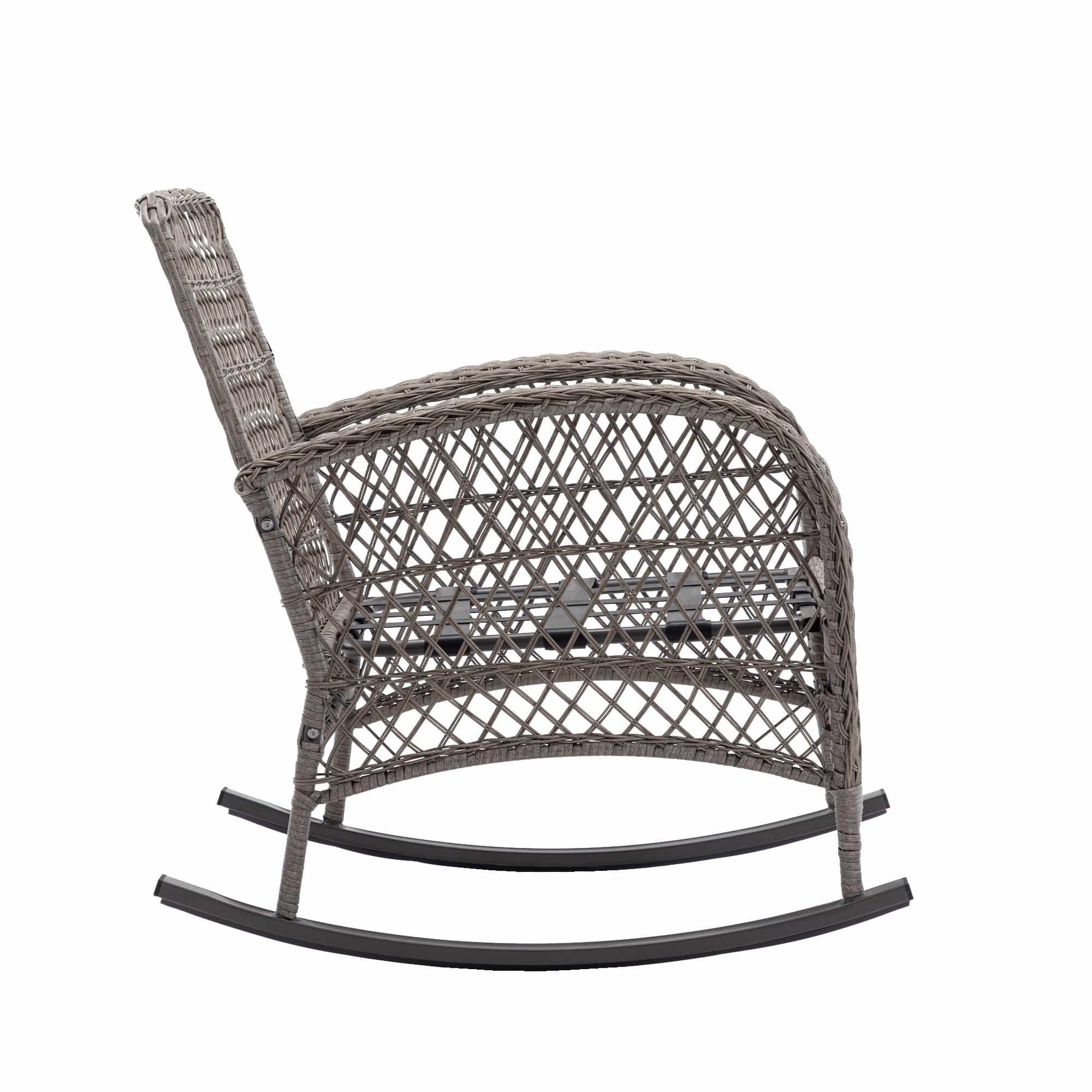 Shop 3pcs Outdoor Furniture Modern Wicker rocking chair set Mademoiselle Home Decor
