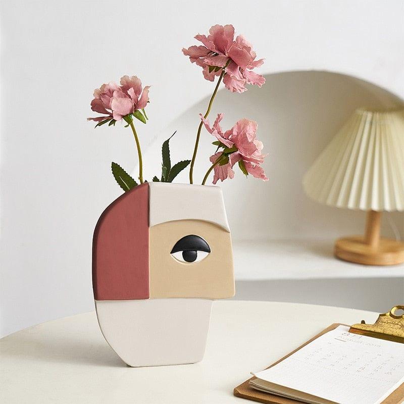 Shop 0 Creative Abstract Face Resin Figurines Art Vase Living Room Desktop Decoration Crafts Flower Vase Plant Pot For Home Decor Mademoiselle Home Decor