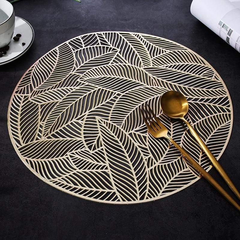 Shop 0 Round Hollow placemat Restaurant PVC decoration Meal Mat Romantic Anti-hot Dining Table Line Mat Steak Plate Pad 6PCS 4PCS Mademoiselle Home Decor