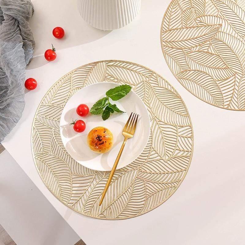 Shop 0 Round Hollow placemat Restaurant PVC decoration Meal Mat Romantic Anti-hot Dining Table Line Mat Steak Plate Pad 6PCS 4PCS Mademoiselle Home Decor