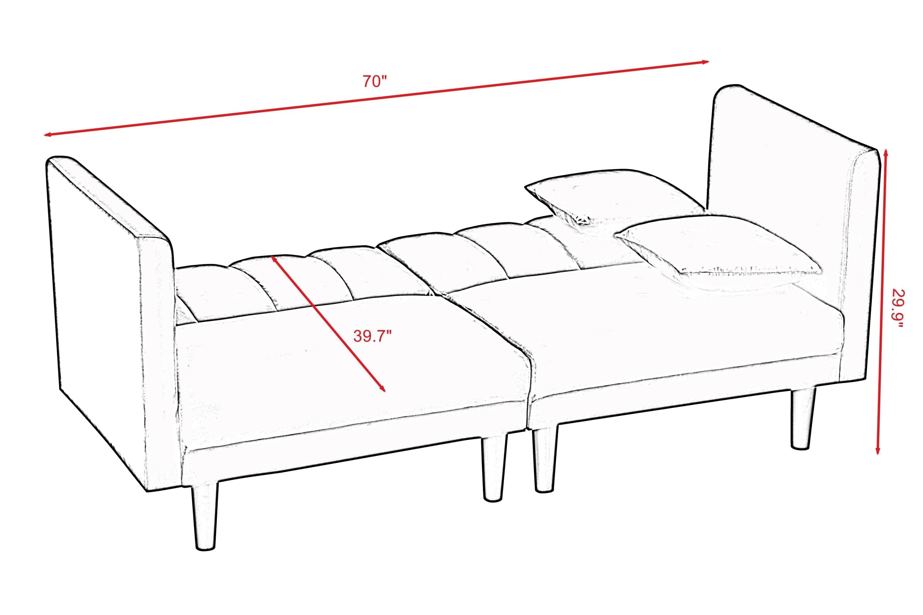 Shop FUTON SOFA SLEEPER BLACK VELVET(same as W223S00554) Mademoiselle Home Decor