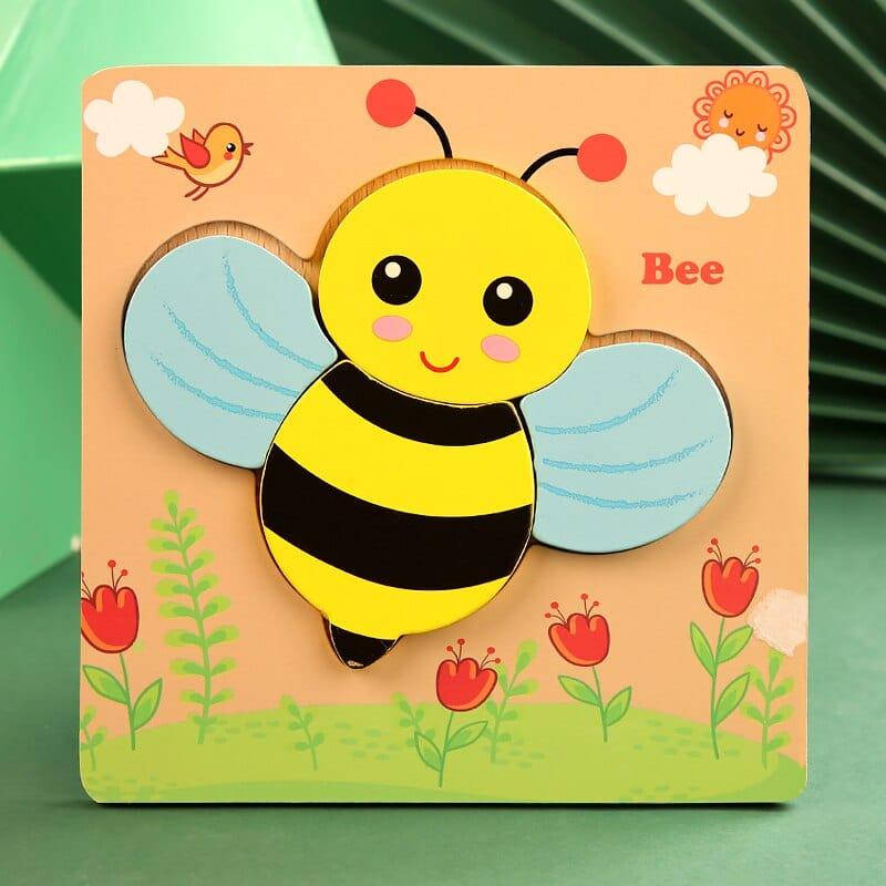 Shop 0 Bee Montessori Wooden Toddler Puzzles for Kids Montessori Toys for Toddlers 2 3 4 5 Years Old Top 3D Puzzle Educational Dinosaur Toy Mademoiselle Home Decor
