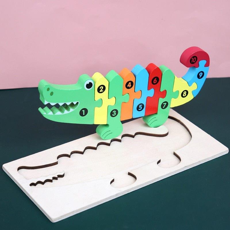 Shop 0 Crocodile Montessori Wooden Animals Puzzle Mademoiselle Home Decor