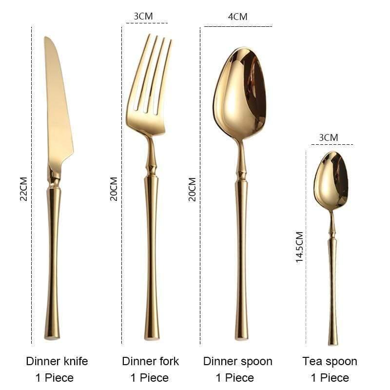 Shop 100003310 Gold 4Piece Set Motoko Cutlery Set Mademoiselle Home Decor